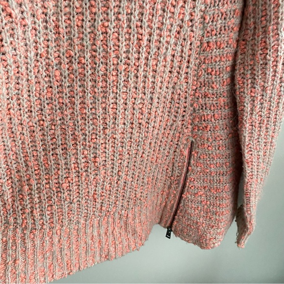 Anthropologie Moth Pullover Swing Sweater Coral V-Neck Side Zip Size M - Picture 8 of 14